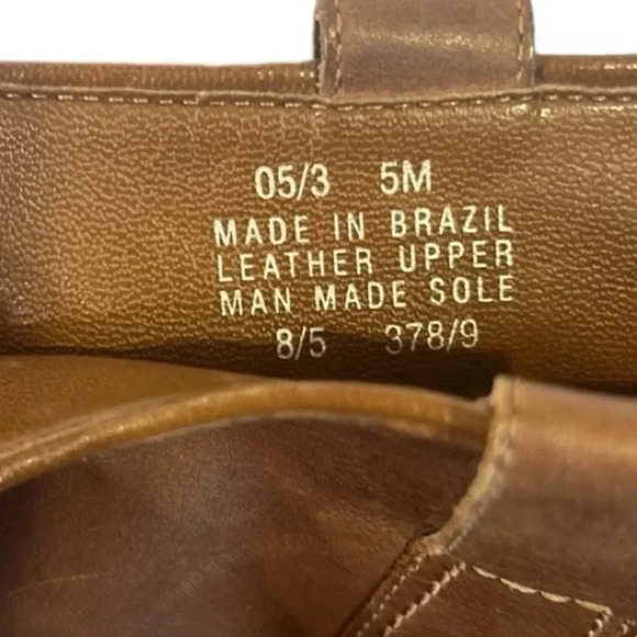 Franco Sarto Brown Leather Pointed Toe Western Boots with Stitching Size 5 - Picture 7 of 10